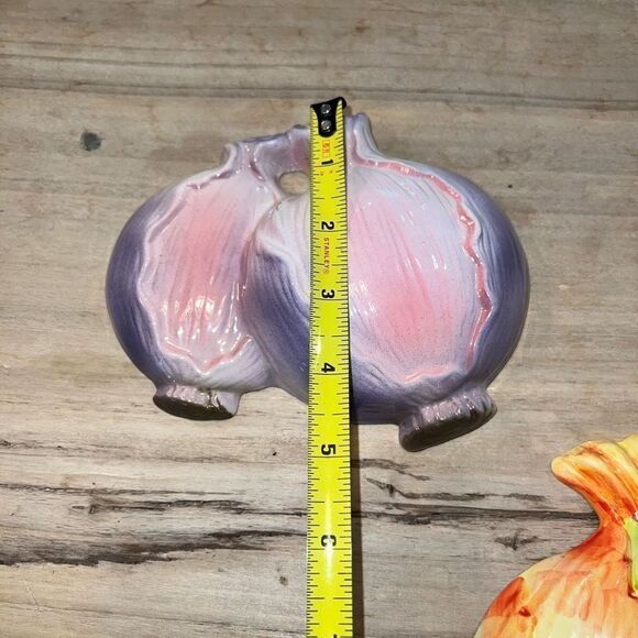 Vintage Ceramic 3D Veggie And Fruit Wall Hanging Decorations set 2 Grandmacore - Picture 6 of 8